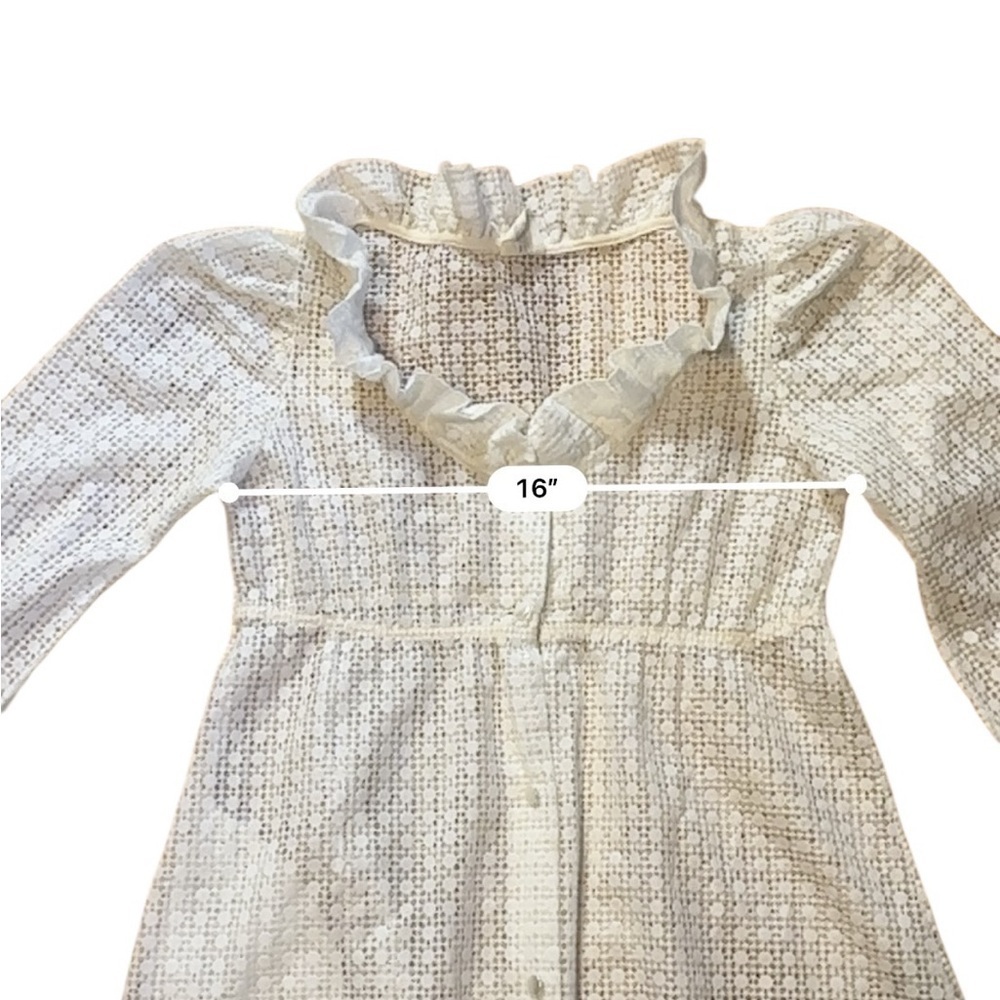 Vtg Juli Jr of Slumbertog Sheer Long Blanket Robe 1 Pocket Button Front Size 7 - Picture 12 of 14
